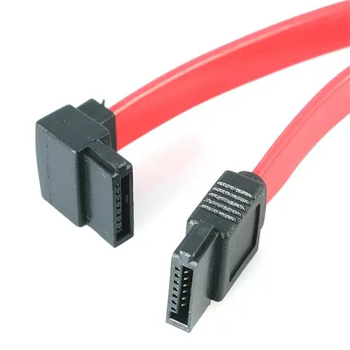 Cable Serial ATA SATA a SATA Acodado a la Izquierda - 12 pulgadas - Imagen 1