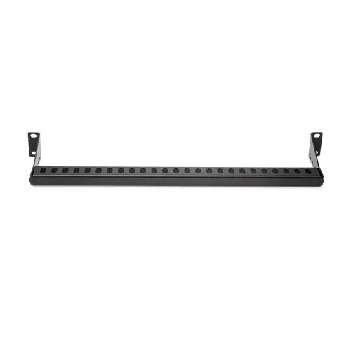 Barra 1U de Amarre Horizontal para Gestión de Cables en Rack - para Racks de 19" - Profundidad Ajustable - Guía Horizontal para Paneles de Parcheo / Switches / PDUs - Imagen 3
