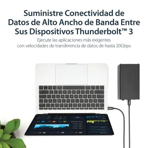 Cable Thunderbolt 3 Pasivo de 1m - 20Gbps - PD 100W - Vídeo 4K - Cable Thunderbolt - Certificado Thunderbolt - Compatible con USB4 / Modo Alt DP - Thunderbolt 4 - USB 3.2 - USB-C - Imagen 7