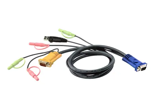 Cable KVM USB con audio y SPHD 3 en 1 de 3 m - Imagen 1