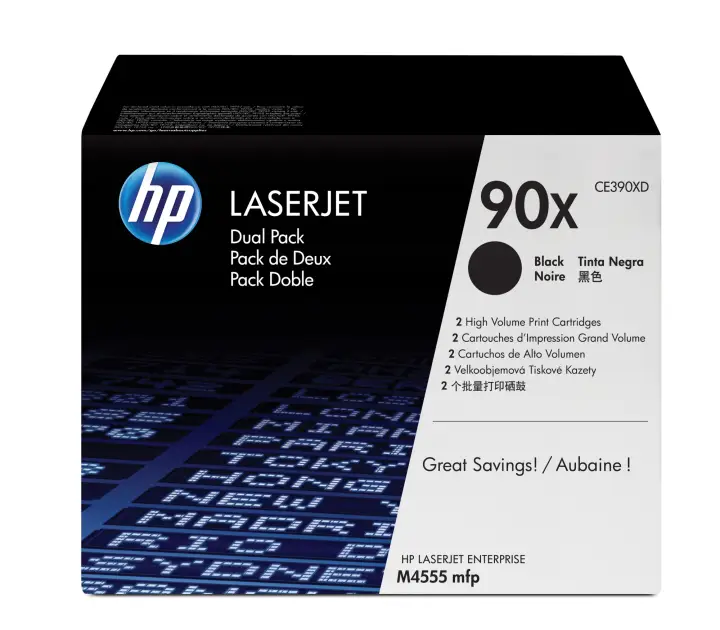 Pack de ahorro de 2 cartuchos de tóner original LaserJet 90X de alta capacidad negro