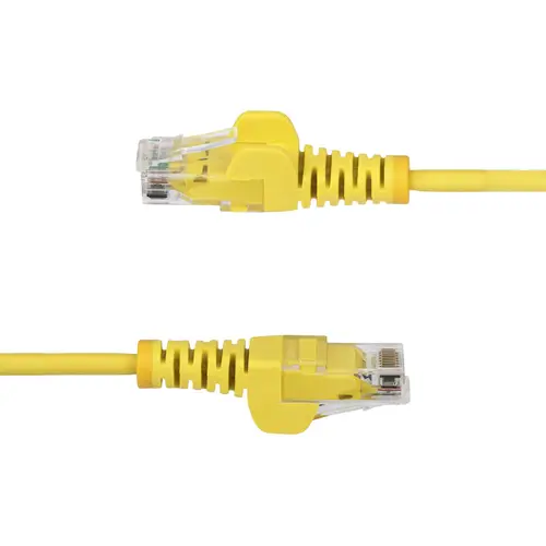 Cable de Red Ethernet CAT6 Delgado sin Enganches Amarillo de 2,5m - Cable RJ45 Snagless Slim 28AWG - Alambre de Cobre Puro - PoE 100W - con Alivios de Tensión - LSZH - Probado con Fluke - Imagen 3