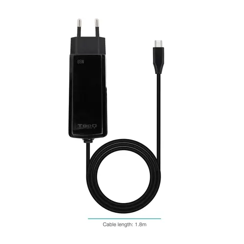 Cargador de portátil GAN USB-C PD 45W, Negro - Imagen 2