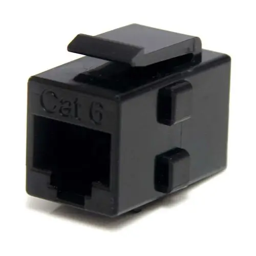 Caja de Empalme Acoplador Keystone Cable Cat5 Ethernet UTP - 2x Hembra RJ45 - Negro - Imagen 1