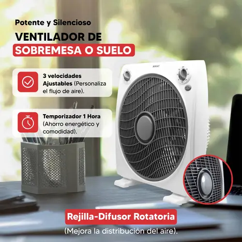 VEN-SS-21120 ventilador Gris, Blanco - Imagen 7