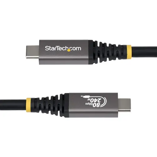 Cable USB4 1m - Cable USB-C Certificado USB-IF - 80Gbps - Cable USB Tipo C - PD de 240W - 8K120/4K240 - DP 2.1 - DP80 - Recubrimiento de TPE - Compatible con Thunderbolt - Negro - Imagen 3