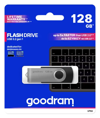 UTS3 unidad flash USB 128 GB USB tipo A 3.2 Gen 1 (3.1 Gen 1) Negro - Imagen 5