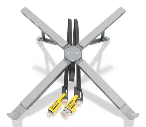 Soporte de Sobremesa Ajustable Para Portail / Tablet Con USB-C Docking 4 en 1, Gris - Imagen 2