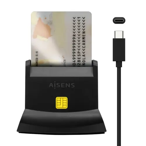 Lector De Tarjeta Dni Con Lector De Tarjetas SIM, SD, Micro SD, MMC, RS-MMC, MMC Micro, USB-C, Negro - Imagen 5