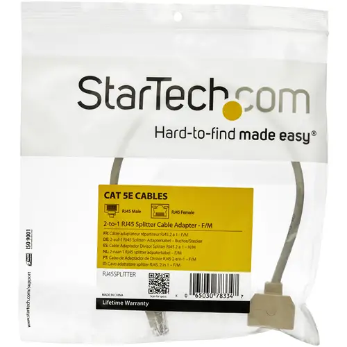 Cable Adaptador Divisor Splitter RJ45 2 a 1 - Hembra a Macho - Divisor Splitter para Cable de Red Ethernet RJ45 - Imagen 5