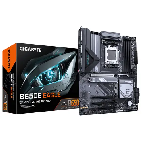B650E EAGLE Placa Base  Procesadores AMD Ryzen 9000 Series, VRM de 8+2+2 fases, hasta 8200 MHz DDR5 (OC), 1x PCIe 5.0 + 2x PCIe 4.0 M.2, LAN 2.5 GbE, USB 3.2 Gen 2 - Imagen 1