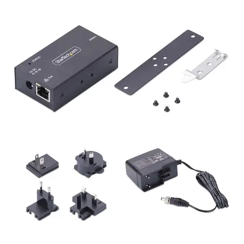 Adaptador Serie a Ethernet - Conversor RJ45 LAN IP a DB9 RS232 - Servidor de Dispositivos Serie Remotos de 1 Puerto PoE 802.3af - Carcasa de Metal - Pared o Carril DIN - TAA - Imagen 9