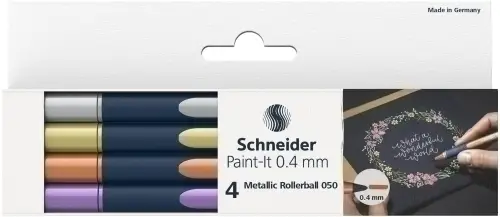 SCHNEIDER ROLLER METÁLICO PAINT-IT 050 ESTUCHE 4 C/SURTIDOS