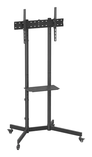 Soporte De Suelo Eco Con Rueda, Bandeja Para DVD Para Monitor/TV 45kg De 37-70, Negro - Imagen 1