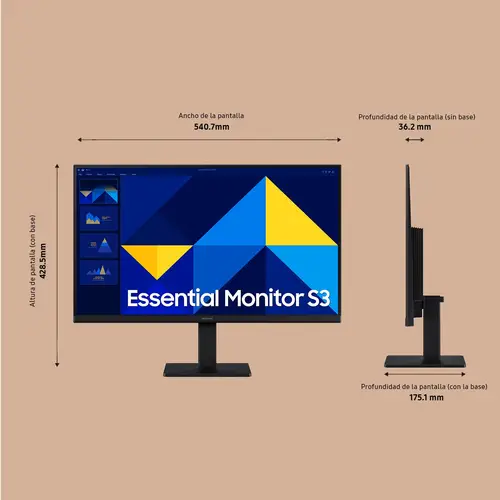 Monitor PC Profesional 24 Essential S3 S30GD FHD 100Hz - Imagen 3