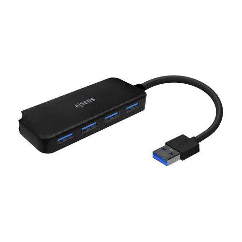 Hub USB 3.0, Tipo A/M-4x Tipo A/H, Negro, 15cm - Imagen 1