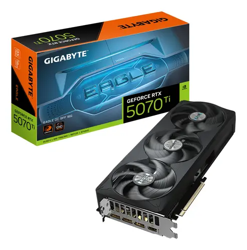 GeForce RTX 5070 Ti EAGLE OC SFF 16G Tarjeta Gráfica - 16GB GDDR7, 256 bits, PCI-E 5.0, 2542 MHz Core Clock, 3 x DP 2.1a, 1 x HDMI 2.1b, NVIDIA DLSS 4, GV-N507TEAGLE OC-16GD - Imagen 1
