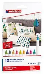 EDDING ROTULADOR PARA TEXTIL 4600 COLORES SURTIDOS - ESTUCHE DE 10