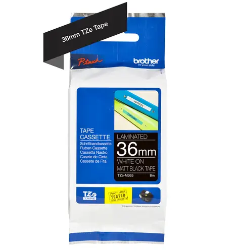 TZE-M365 cinta para impresora de etiquetas Blanco sobre negro - Imagen 2