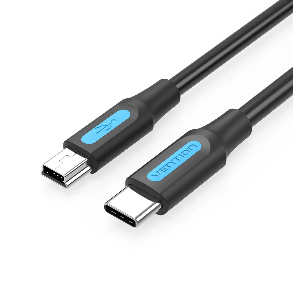 Cable USB 2.0 Tipo-C COWBH/ USB Tipo-C Macho - MiniUSB Macho/ 2m/ Negro