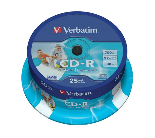 CD-R AZO Wide Inkjet Printable 700 MB 25 pieza(s) - Imagen 1
