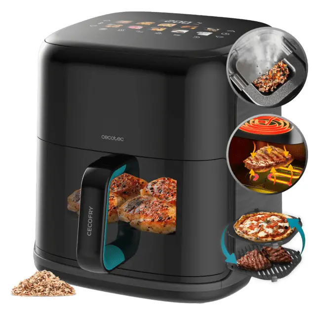 Cecofry&Grill Smokin'Prime 6500 Sencillo 6,5 L Independiente 2200 W Freidora de aire caliente Negro