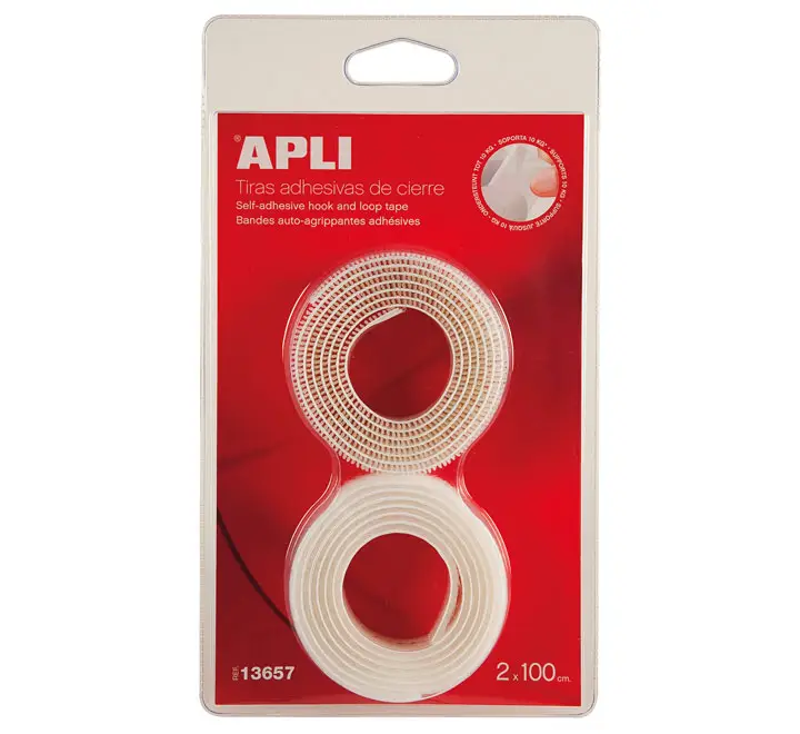 APLI TIRAS ADHESIVAS DE CIERRE 2X100CM BLANCO