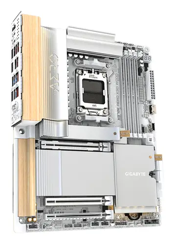 X870E AERO X3D WOOD Placa Base - Compatible con procesadores AMD Ryzen 9000, VRM digital de 16+2+2 fases, hasta 9000Hz DDR5 (O.C.), 2xPCIe 5.0 + 2xPCIe 4.0, Wi-Fi 7, LAN 5GbE, USB 4 - Imagen 3