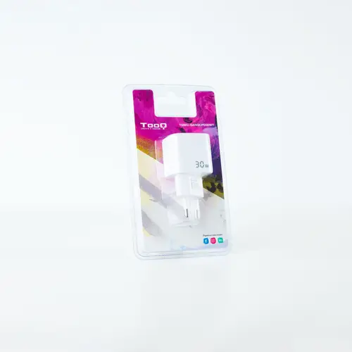 Cargador de Pared GaN USB-C/PD + USB-A/QC 30W, Blanco - Imagen 6