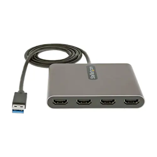 Adaptador USB 3.0 a 4 Puertos HDMI - Tarjeta Gráfica y de Vídeo Externa - Dongle Llave USB-A a 4x HDMI - 1080p a 60Hz - Conversor Multimonitor USB a HDMI - Solo para Windows - Imagen 3