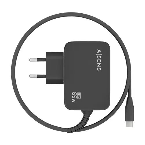 Cargador GaN 65W PD3.0 1xUSB-C 1.8m, Negro - Imagen 3