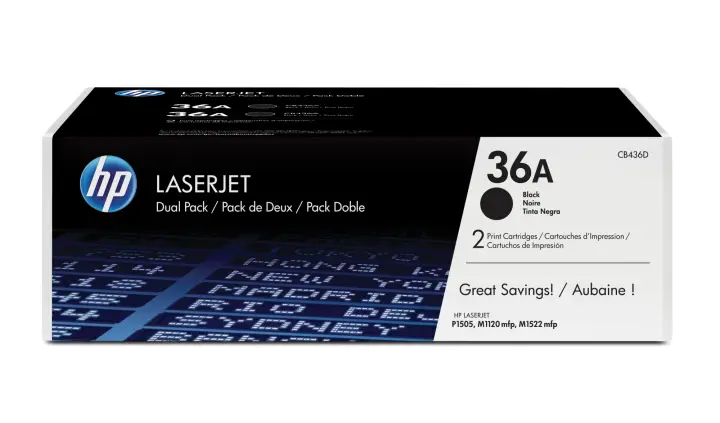 Pack de ahorro de 2 cartuchos de tóner original LaserJet 36A negro