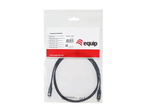 CABLE USB-C A USB-C  USB4 ULTRA SLIM 1.2M EQUIP 128389 TRANSFERENCIA 40G 240W 5A COLOR NEGRO - Imagen 3