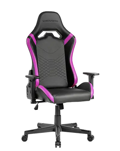MGC-PRO, Silla Gaming Profesional, Acabado Cuero PU, Reposabrazos 2D y Respaldo Reclinable 135°, Cojines Lumbar y Cervical Soft-Touch, Ruedas XL y Pistón Gas Clase 4, Morado - Imagen 2