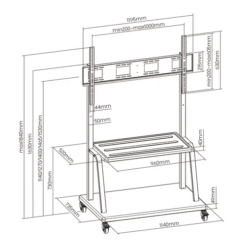 EW1541 soporte para pantalla de señalización 3,05 m (120") Negro - Imagen 3
