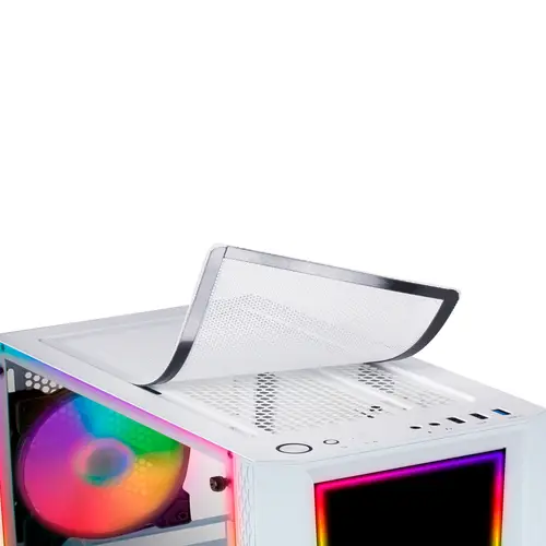 MC-ART Blanco, Caja PC Gaming ATX, Doble Cristal Templado Dibujable, ARGB 12 Modos, Ventilador 12 cm - Imagen 4