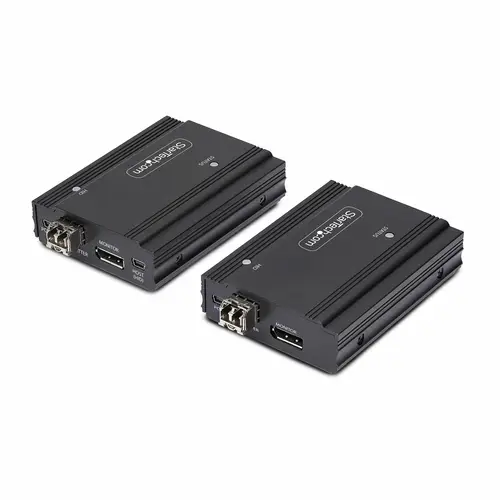 Kit Extensor de Consola por Fibra Óptica KVM DisplayPort - 4K 60Hz - Hasta 300m (Multimodo) - con 2 Módulos SFP+ de 10G Pre-Instalados - Hub USB de 3 Puertos HID - Imagen 1