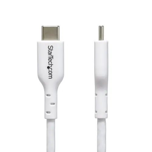 Cable de Carga USB-C de 3m - Cable de Carga USB Tipo C para Portátil - Cable USB para Tablet o Móvil - Entrega de Alimentación PD de 60W 3A - Cable de Datos - Macho a Macho - Blanco - Imagen 2
