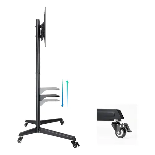 RAMSÉS Soporte de Suelo con Ruedas para Pantallas 37"- 70", Negro - Imagen 5