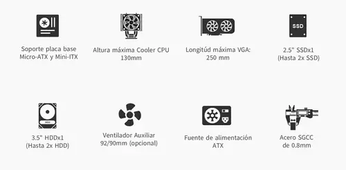 CAJA MATX M460 USB-C 3.2 GEN1 SGCC 0.8MM BASIC500GR 500W - Imagen 7