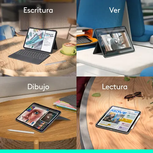 Combo Touch, Funda con Teclado, iPad Pro 11 Pulgadas (M4)(2024) - Teclado retroiluminado extraíble con Soporte abatible, Escritura cómoda, Modo Multiuso, Disposición QWERTY Español - Grafito - Imagen 8