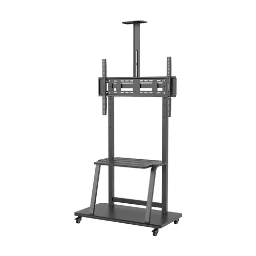 Soporte de Suelo ECO con Rueda, Bandeja para DVD y Soporte de Cámara para Monitor/TV 150Kg de 37-100, Negro - Imagen 2