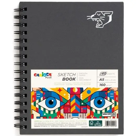CARIOCA PLUS BLOC DE DIBUJO SKETCHBOOK ESPIRAL A5 40H PRECORTADAS..