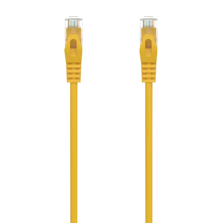 Cable de Red Latiguillo RJ45 LSZH Cat.6A 500 Mhz UTP AWG24, Amarillo, 1.0M