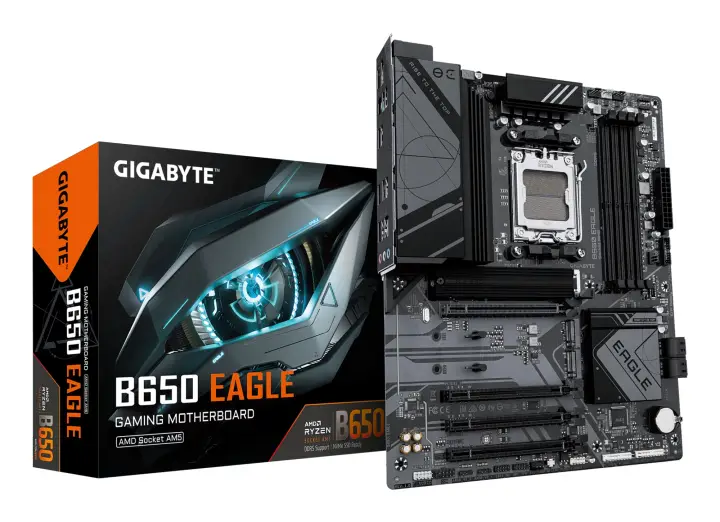 B650 EAGLE Placa base - AMD Ryzen serie 9000, VRM de 12+2+2 fases, hasta 7600 MHz DDR5 (OC), 1xPCIe 5.0 + 2xPCIe 4.0 M.2, LAN GbE, USB 3.2 Gen 2