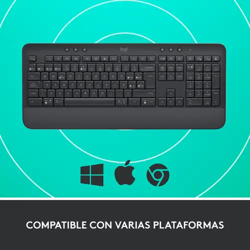 920-010917 teclado Oficina RF Wireless + Bluetooth QWERTY Español Grafito - Imagen 11