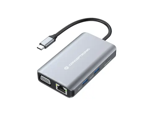 DONN21G base para portátil y replicador de puertos Alámbrico USB 3.2 Gen 1 (3.1 Gen 1) Type-C Gris - Imagen 3