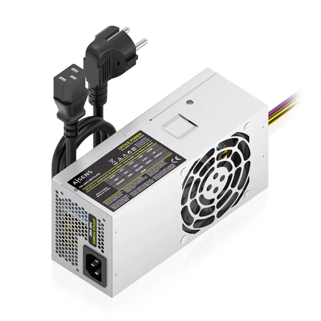 Fuente Alimentacion TFX 500W con Cable de Alimentacion OEM, Plata