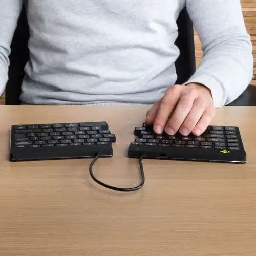 Teclado ergonómico R-Go Split Break con software de pausa, teclado dividido ergonómico, QWERTY (PT), bluetooth, negro - Imagen 8