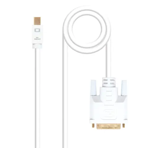 Cable conversor Mini DP a DVI, Mini DP/M - DVI/M, Blanco, 5.0 M - Imagen 1